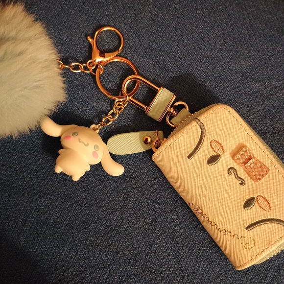 Sanrio Cinnamoroll Keychain with Blue Pom Pom - Picture 3 of 7